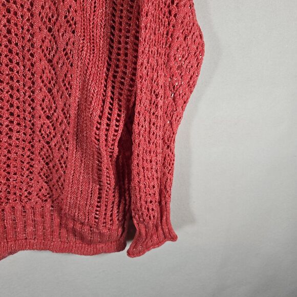 Chicos Pink Shimmer Sweater Size 0 Small, Gently Used, slip holes, summer cover - Picture 4 of 12
